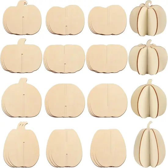 DIY Fall 3D Pumpkins Wood Crafts to Paint for Kids Adults {1}