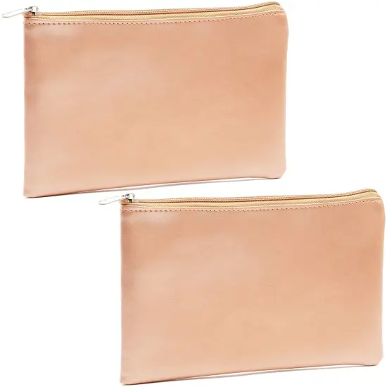 Rose Gold Pouch for Pens, Makeup, Accessories (2 Pack) Pink {1}