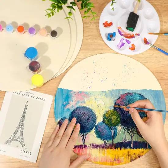 20 Pcs 12 Inch Wood Rounds for Crafts Unfinished Blank Wooden Circle Signs Discs {4}