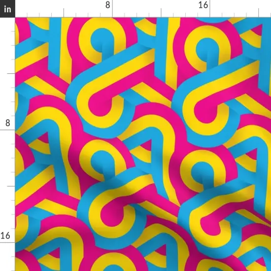 Various Fabrics by the Yard or Fat Quarter Lgbtqia Queer Pan Pride Month Parade Stripe Lgbt Pansexual Pink Yellow Blue Custom Printed Fabric by Spoonflower {2}