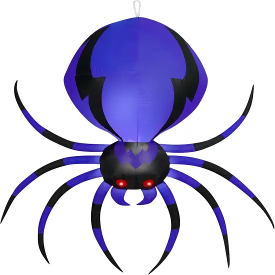 6' Gemmy Airblown Inflatable Halloween Hanging Black and Purple Spider Yard Decoration 221569 {1}