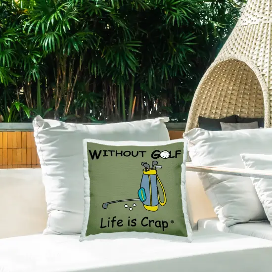 Stupell Industries Life Crap Without Golf Outdoor Printed Throw Pillow Design by LIC, 18 x 7 x 18 {2}