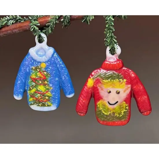 9" x 5" x 1.75" Holiday Sweaters Ornament Glass Fusing Kiln Mold {4}