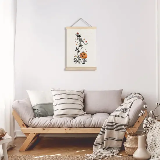 Funny Halloween Skeleton Pumpkin Wall Art {3}