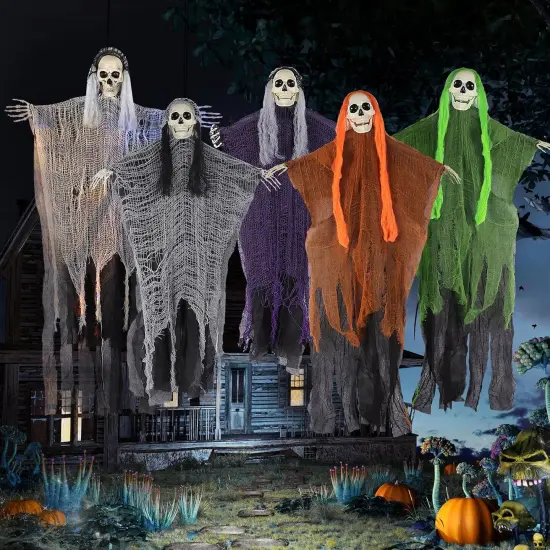 5PCS 53" Halloween Hanging Grim Reapers - Scary Ghost Decoration {1}