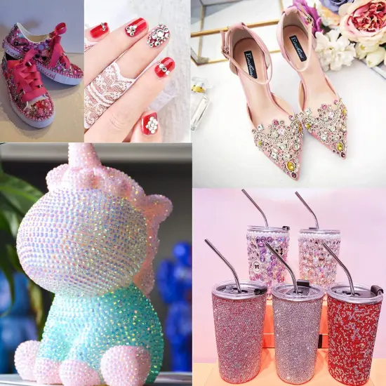 6500pcs+ Flatback Glass Hotfix Iron On Rhinestones Crystal for DIY Making with Tweezer & Picking Pen for Shoes, Clothes, Face Art, Bags, Manicure (2+20Multi-Colors,3&5-Sizes,2&20-colors) {3}