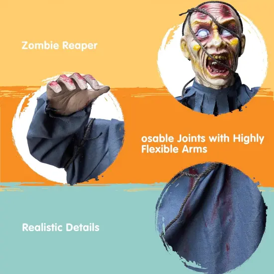 30&rdquo; Halloween Decoration Outdoor Hanging Zombie, Plastic Creepy Ghost {3}