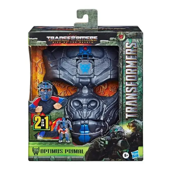 Transformers Rise of the Beasts Movie Optimus Primal, 2-in-1 Converting Roleplay Mask Action Figure Toy, 6+ Years, 9-inch {7}