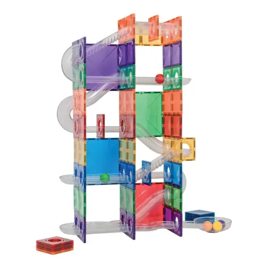 Connetix Rainbow Magnetic Tiles Ball Run - 134 Pieces {1}
