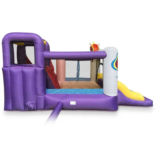 Cloud 9 Inflatable Unicorn Bounce House with Blower, Bouncer for Kids with Two Slides and Large Jumping Area {4}