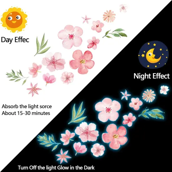 Glow in The Dark Boho Flower Wall Decals - Boho Flower {2}