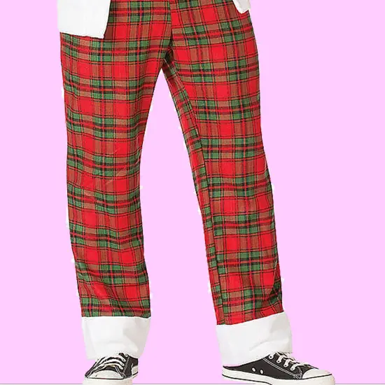 Hipster Mr Claus Costume with Blazer Pants and Hat for Men {6}