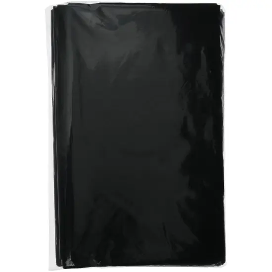 Plymor 12" x 15", Black 2 Mil Flat Open Plastic Poly Bags {5}