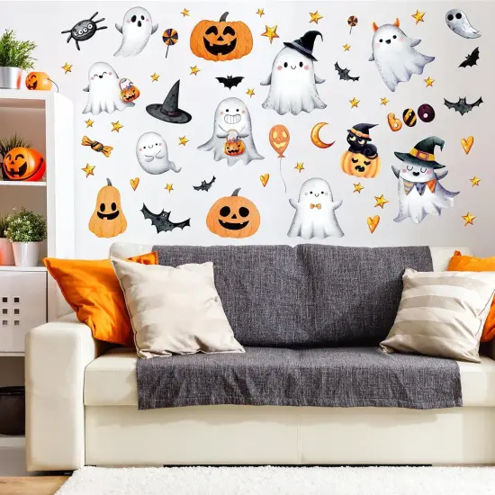 9 Sheets Halloween Cartoon Wall Stickers - Classic {2}