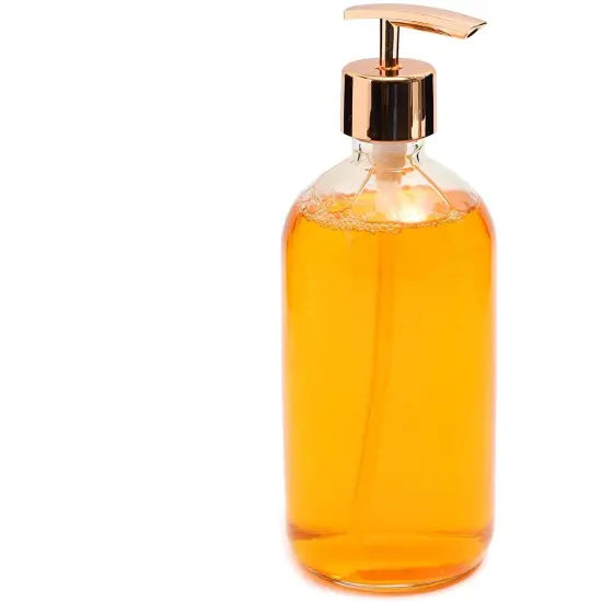 Juvale Clear Glass Soap Dispenser with Rose Gold Pump (16 oz, 2 Pack) {5}