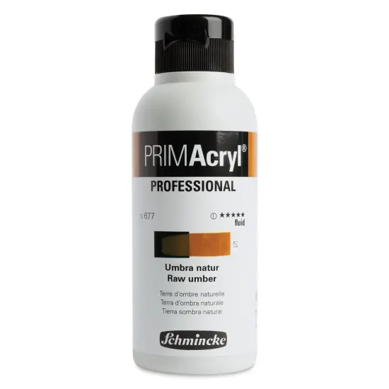 Schmincke Primacryl Professional Fluid Acrylic - Raw Umber, 250 ml bottle {1}