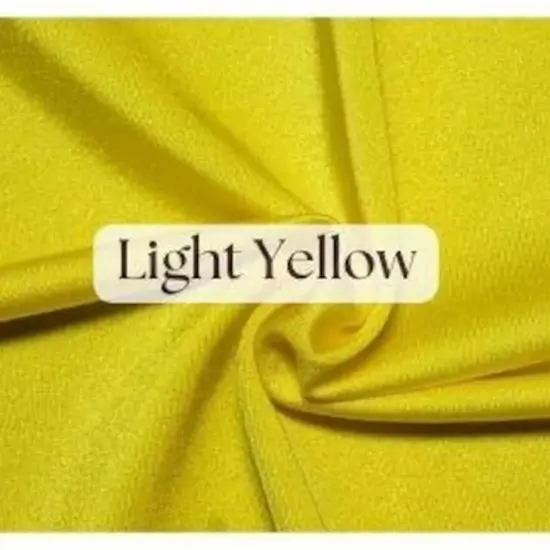 1 Yard Shiny Milliskin Nylon Spandex 4 Way Stretch Light Yellow Fabric for Partywear 60" Width {1}