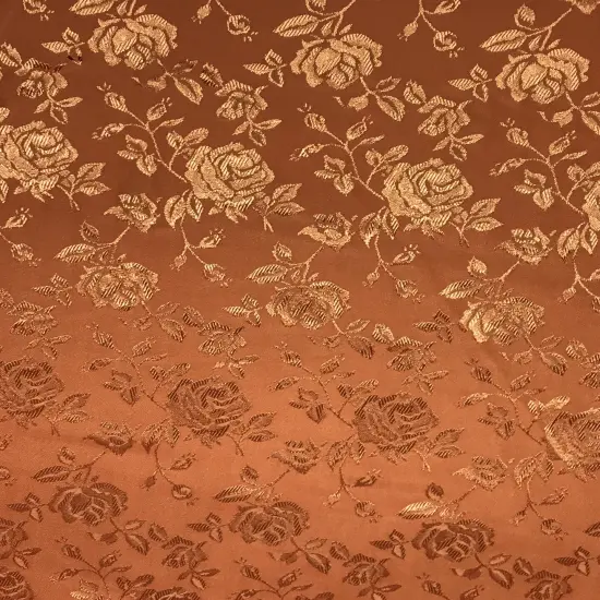 1 Yard Rust Jacquard Satin Reversible Fabric for Tablecloth Drapery Overlay Sewing Crafts 58/60 Inch Width {1}