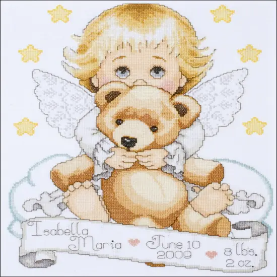 Tobin Counted Cross Stitch Kit 11"X14"-Angel Birth Record {2}