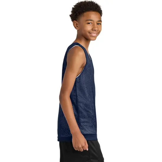 A4&reg; Sprint Youth Reversible Mesh Tank Navy/ White {6}