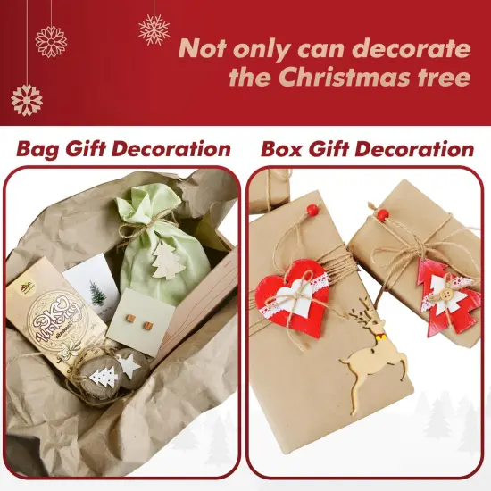 50pcs Christmas Wooden Ornaments for Crafts {3}