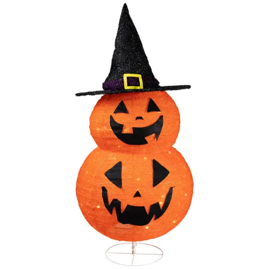 Northlight LED Lighted Jack-O-Lanterns in Witch's Hat Outdoor Halloween Decoration - 34" Orange {3}
