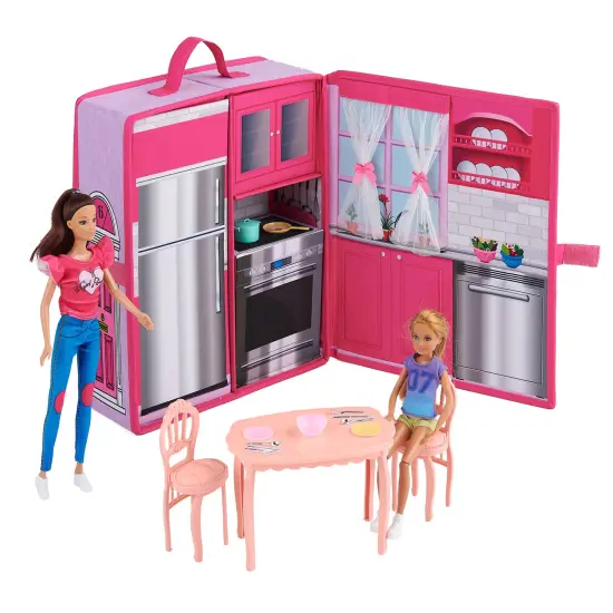 Badger Basket Home & Go Doll Kitchen with Storage for 12-inch Dolls {5}