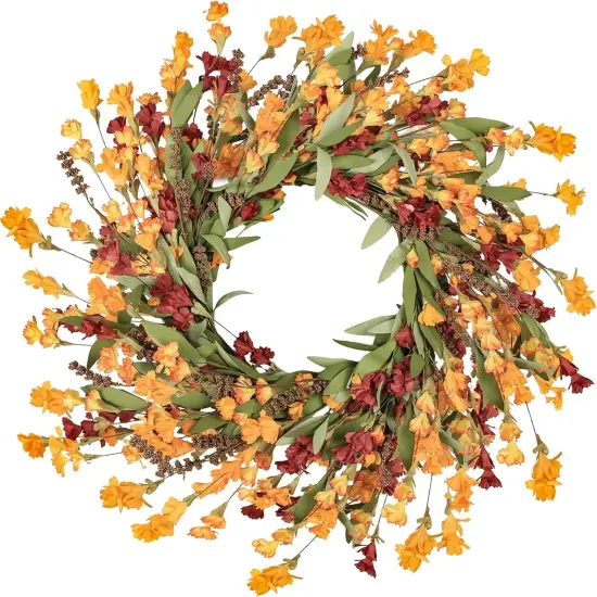 24 Inch Fall Wreath (Red Orange Yellow) {1}