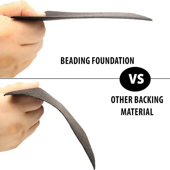 The Beadsmith Beading Foundation &ndash; 8.5 x 11 inches &ndash; 4 sheets of Assorted Black & White Fabric &ndash; Made in the USA &ndash; Stiff & durable material used for bead & stitch embroidery, cabochon beading & sewing {4}