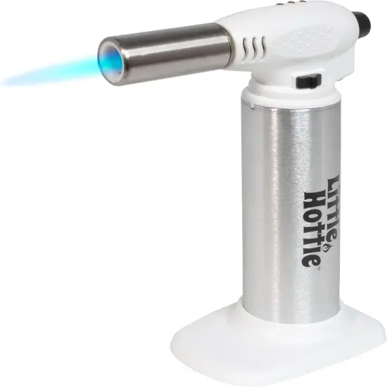 Little Hottie Kitchen Butane Torch &ndash; Power Bolt Silver, 6.75" Freestanding Torch with Adjustable 2500&deg;F Flame, Lightweight, Refillable (Butane Gas Not Included) {1}