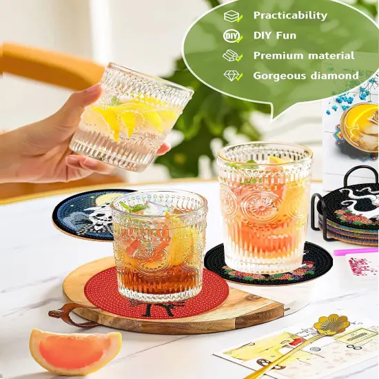 8 Pieces Diamond Art Painting Coasters Kit {2}