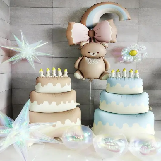 Birthday Cake Foil Standing Balloons - Caramel Cake {2}