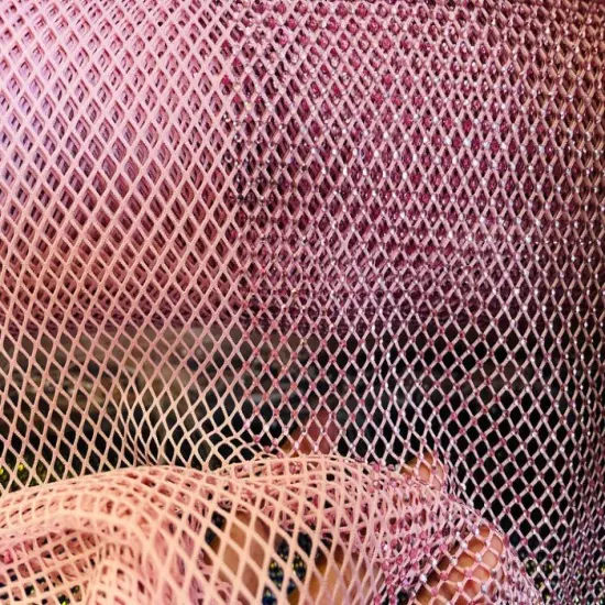 1 Yard Sparkly AB Rhinestone Fishnet Fabric Stretch Mesh for Costumes, D&eacute;cor, and Apparel Blush Solid {1}