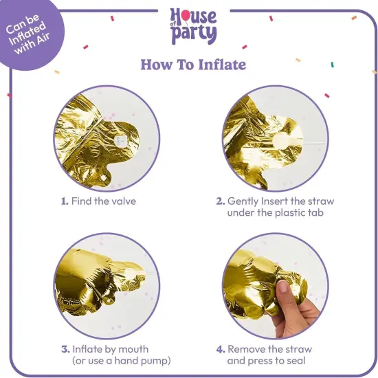 Happy Birthday Balloon - Gold Mylar Capital Foil {2}