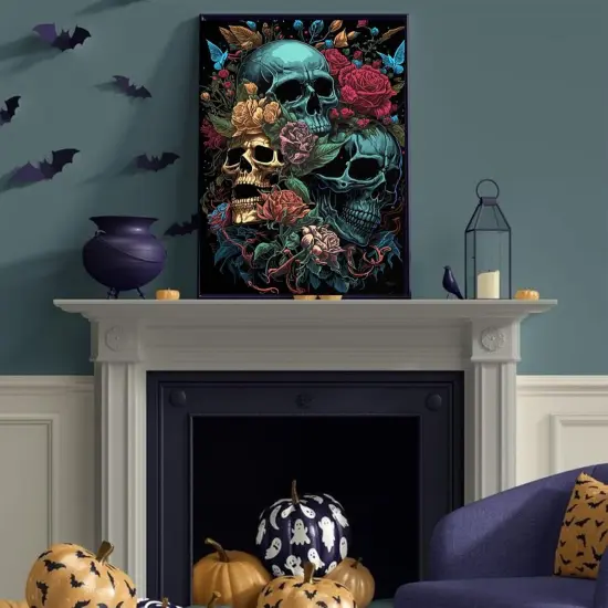 Skull Diamond Art Kits for Adults- Skeleton Diamond Painting Kits {4}