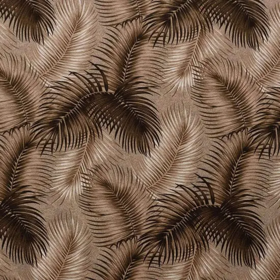 1 Yard Shades of Brown Palm Leaves Cotton Fabric for Upholstery 56-58 Inches Wide {1}