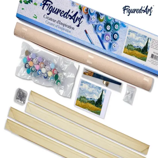 Figured'Art Paint by Numbers Kit for Adults Van Gogh - Heaven 16"x20" - Craft Art Painting Rolled Canvas with DIY wooden frame {5}