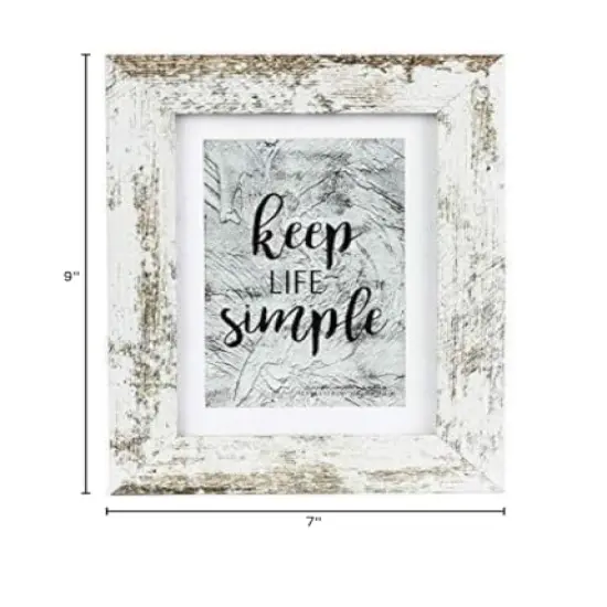 kennethan Rustic White 5x7 Picture Frames Wide Molding 3P in 1 set - Wall Mounting Material Included {2}