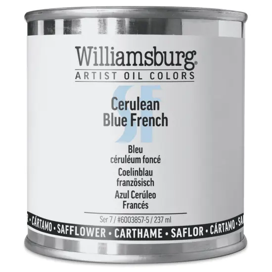 Williamsburg Handmade Safflower Oil Color - Cerulean Blue French, 8 oz can {1}