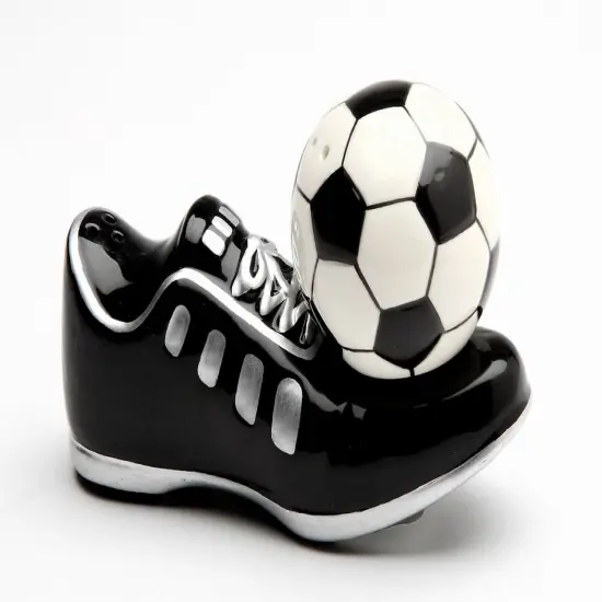 Ceramic Soccer Ball and Cleats Salt and Pepper Shakers, Home D&eacute;cor, Gift for Him, Gift for Dad, Kitchen D&eacute;cor, Game Room Decor {3}