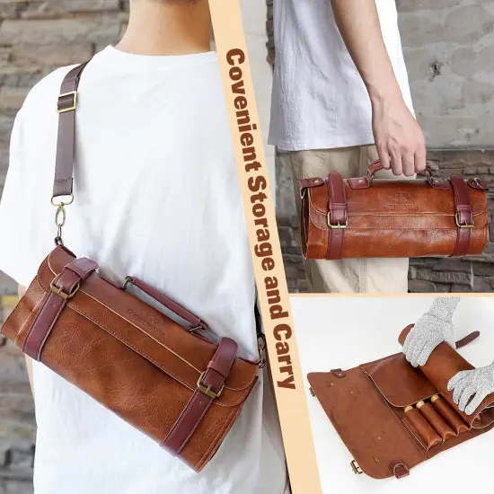 Wood Carving Kit, 20Pcs Wood Carving Tools with PU Leather Storage Bag, Wood Whittling Kit with 3Pcs Chisels & 8Pcs Whittling Knives & 5 Detail Carving Knives for Beginners and Enthusiasts {3}