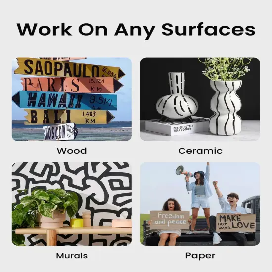 3 Pcs Black Jumbo Permanent Markers: 15mm Wide Tip Thick Acrylic Paint Pen Large Calligraphy Marker for Rock Painting, Poster, Sign, Canvas, Glass, Wood, Ceramic {4}