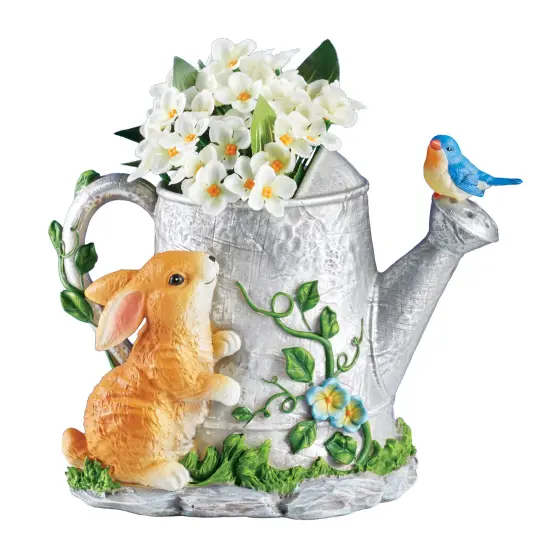 Collections Etc Adorable Bunny and Watering Can Planter {2}