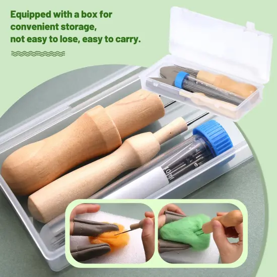 Needle Felting Kit, Wool Felting Needles, 4 Sizes Felting Needles with Needle Bottle Felting Tool Holders, Complete Needle Felting Tools Kit Needle Felting Supplies for Beginner Professional {3}