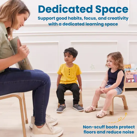 Bentwood Chair, 8in Seat Height, Stackable Seats, 2-Pack Natural {3}