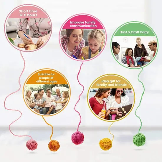 Latch Hook Kits for Adults Kids Christmas Rug Making Kits with Printed Canvas Carpet Tapestry Kits DIY Needlework Doormat Creative Gift Home Decoration 20.5Inch X13.8Inch (Blue) {2}