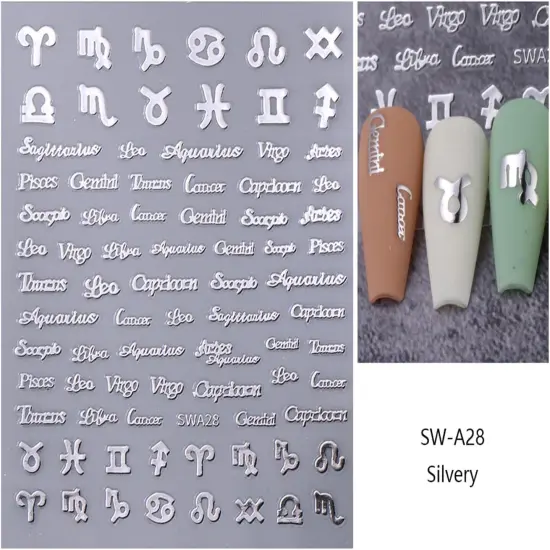 6 Sheets Letter Nail Art Stickers Decals {4}