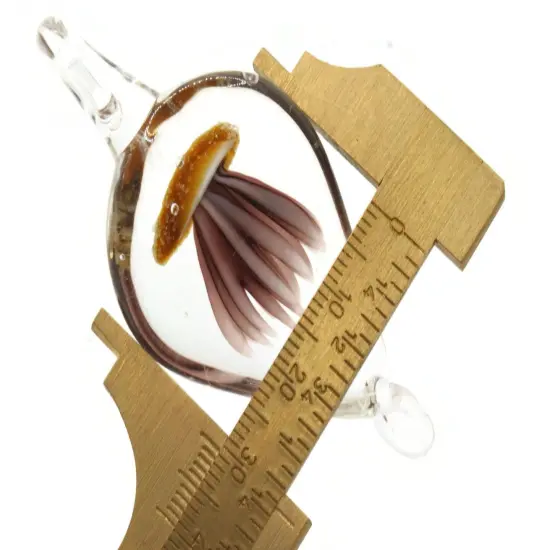 Brown Luminescent Jellyfish Glass Teardrop Pendant {5}