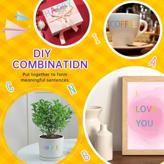 20 Sheets Vinyl Letters Stickers, 2520 Alphabet Number Stickers, 1 inch Self-Adhesive cursive stickers {3}