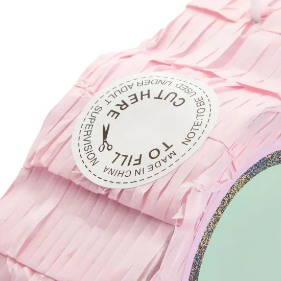 Pull String Seashell Pinata - Mermaid Birthday Decorations, Under The Sea Party Supplies (Small, 13"L x 3"W x 14"H), For Ages 3+ Pink {7}